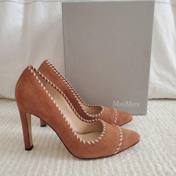 MaxMara Shoes - MaxMara Tan Suede Pumps